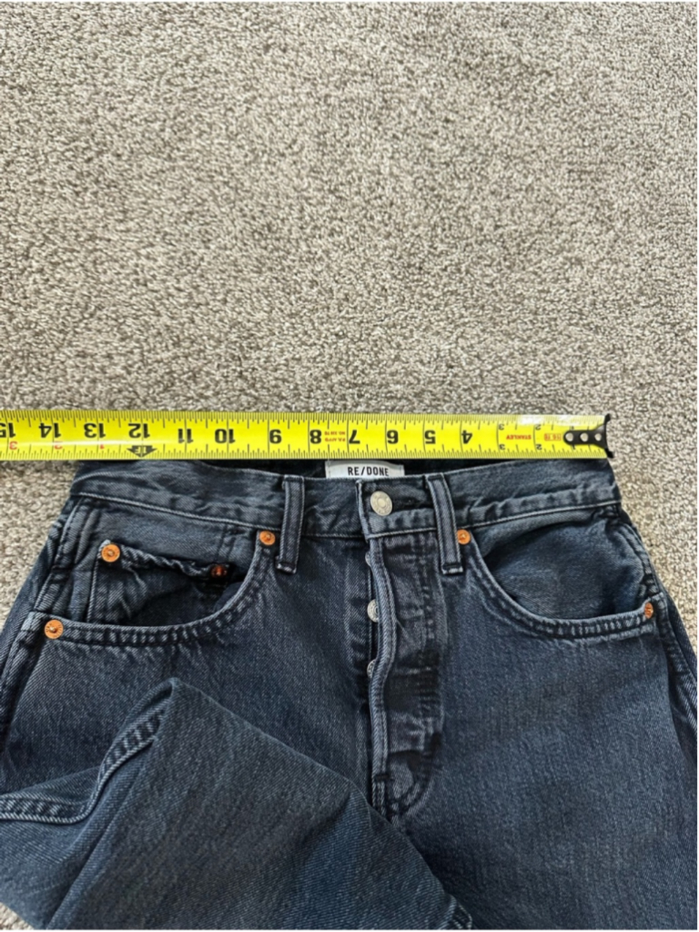Re/Done High-Rise Loose Long Cuff Jean Size 25 Blacken Blue Aritzia - Picture 14 of 16
